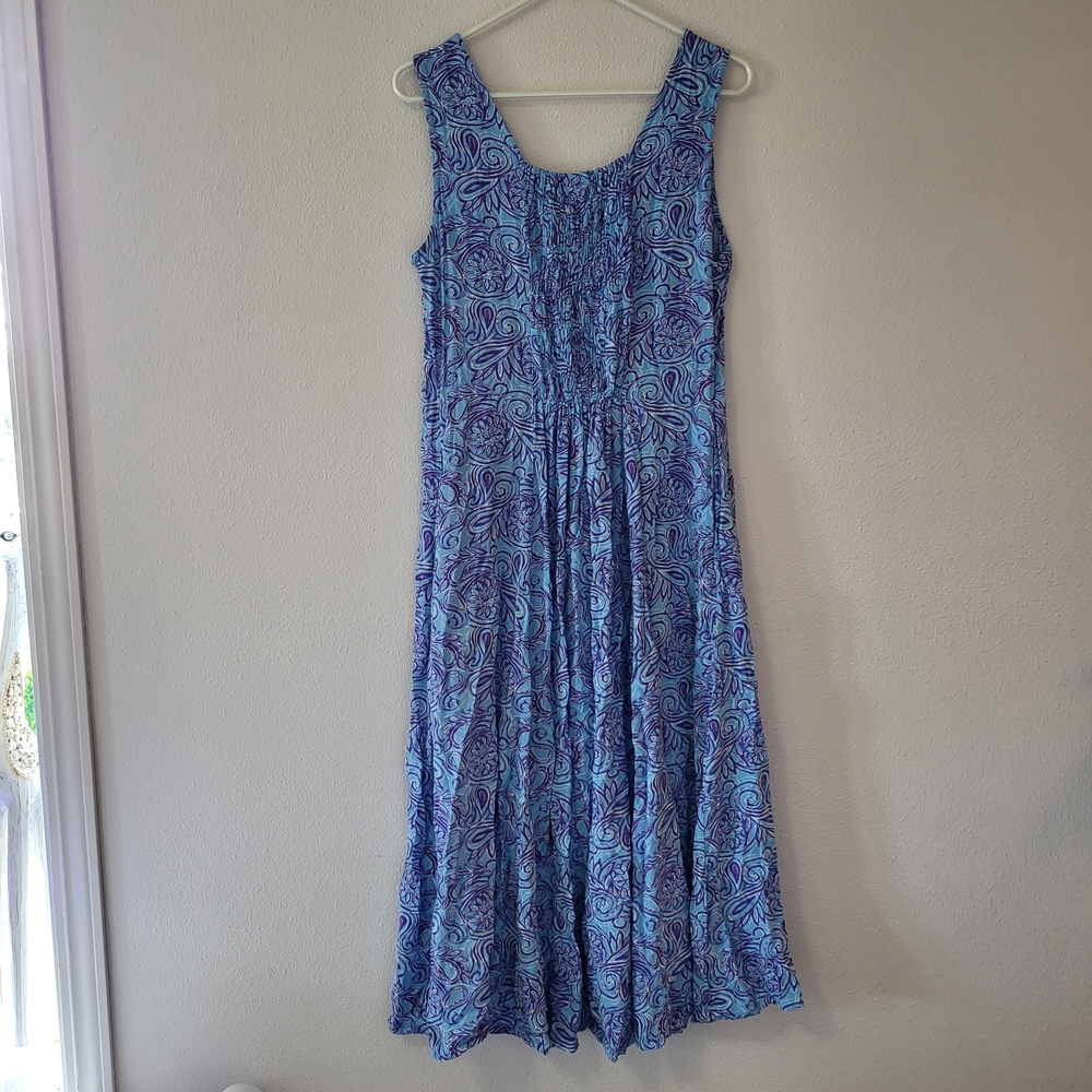 Blair Blue Patterned Button-Front Maxi Dress - image 4